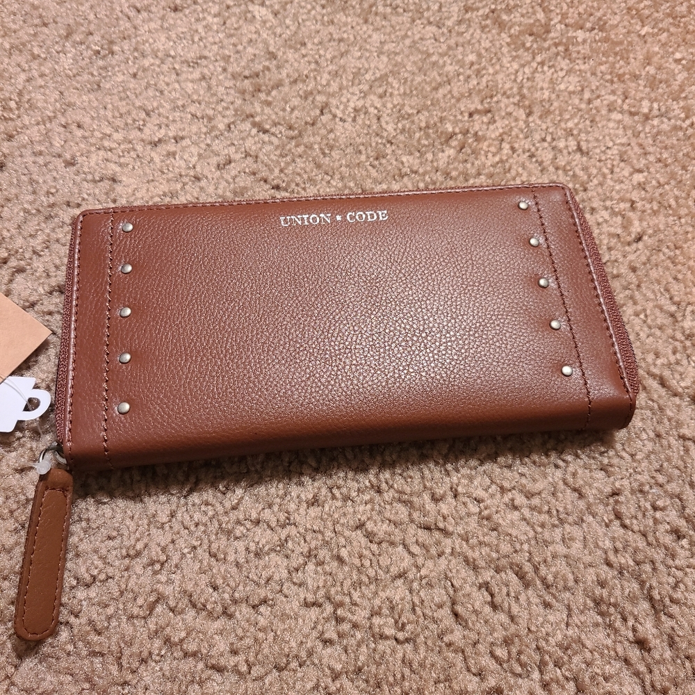 Union Code Dark Cognac Genuine Leather RFID Women's Wallet